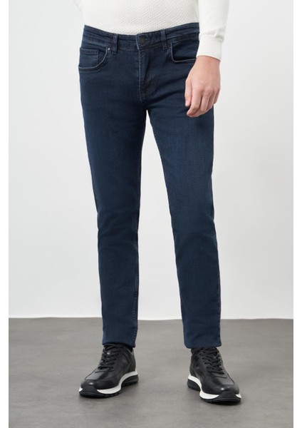 Koyu Haki Düz Gabardin Pamuklu 5 Cep Slim Fit Casual Denim Pantolon 1023245155
