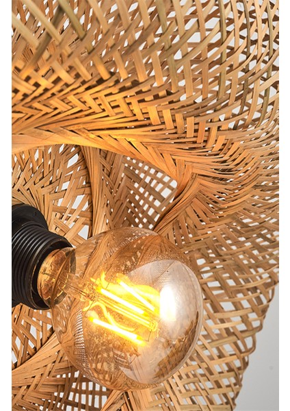 Istanbul Avize Vangu Siyah Duylu 40 cm Avize Bambu,iskandinav,bohem,rattan,modern,rustik Aydınlatma modelleri