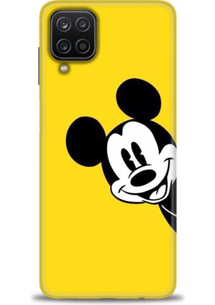 Samsung Galaxy M12 Kılıf Hd Baskılı - Sarı Mickey Mouse + 9h Nano Ekran Koruyucu