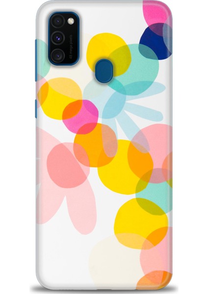 Samsung Galaxy M21 Kılıf Hd Baskılı - Color Flowers + 9h Nano Ekran Koruyucu