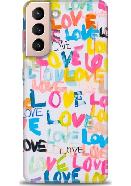 Samsung Galaxy S21 Fe Kılıf Hd Baskılı - Love Love + 9h Nano Ekran Koruyucu