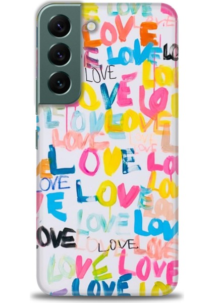 Samsung Galaxy S22 Kılıf Hd Baskılı - Love Love + 9h Nano Ekran Koruyucu