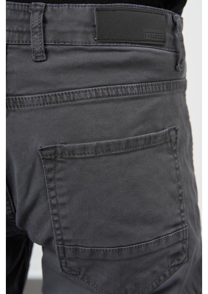 Koyu Antrasit Düz Gabardin Pamuklu 5 Cep Slim Fit Casual Pantolon 1003245319