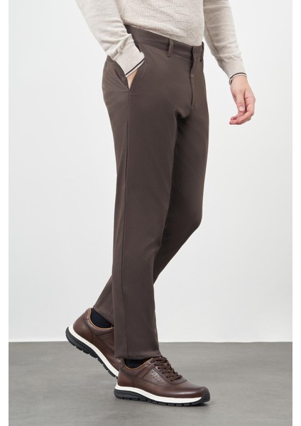 Koyu Lacivert Düz Armürlü Pamuklu Yan Cep Comfort Fit Casual Pantolon 1003245164 modelleri