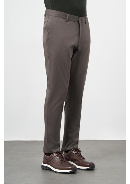 Koyu Haki Pamuklu Yandan Cepli Casual Comfort Fit Chino Pantolon 1003245164 fiyatları