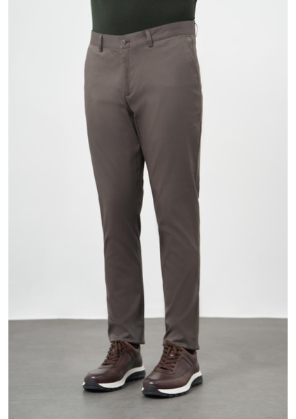 Koyu Haki Pamuklu Yandan Cepli Casual Comfort Fit Chino Pantolon 1003245164 modelleri