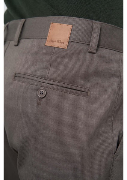 Koyu Haki Pamuklu Yandan Cepli Casual Comfort Fit Chino Pantolon 1003245164 fırsatları