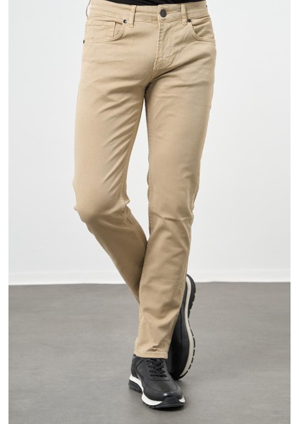 Koyu Antrasit Düz Gabardin Pamuklu 5 Cep Slim Fit Casual Pantolon 1003245319