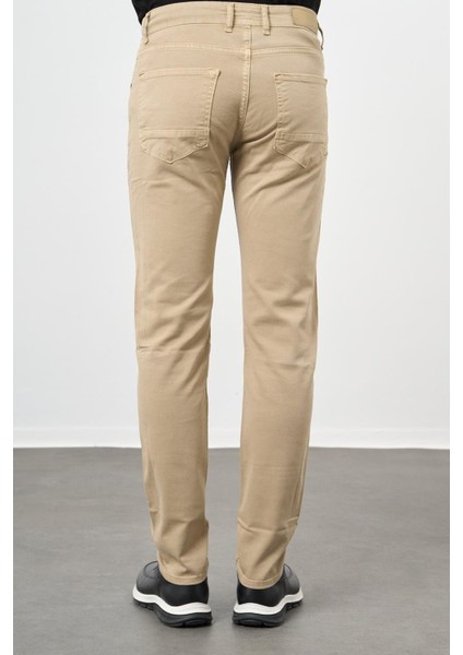 Koyu Antrasit Düz Gabardin Pamuklu 5 Cep Slim Fit Casual Pantolon 1003245319