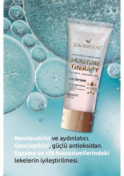 Nem Terapisi E Vitamini Hyalüronik Asit İçeren Nemlendirici Krem Kuru Cilt 50 ml
