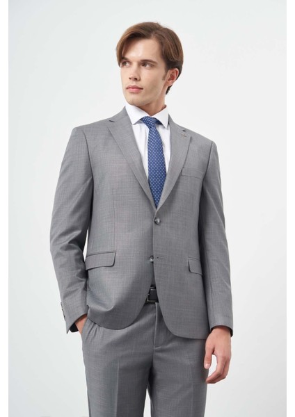 Koyu Füme Düz Mono Yaka 6 Drop Comfort Fit Classic Takım Elbise 1001245171