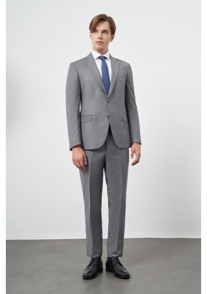 Koyu Füme Düz Mono Yaka 6 Drop Comfort Fit Classic Takım Elbise 1001245171