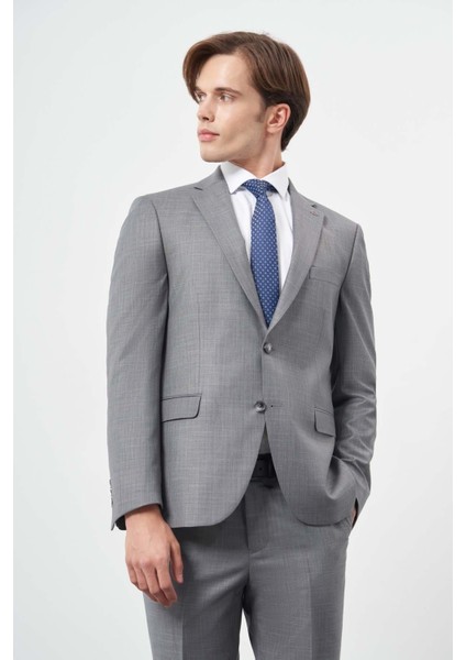 Koyu Füme Düz Mono Yaka 6 Drop Comfort Fit Classic Takım Elbise 1001245171