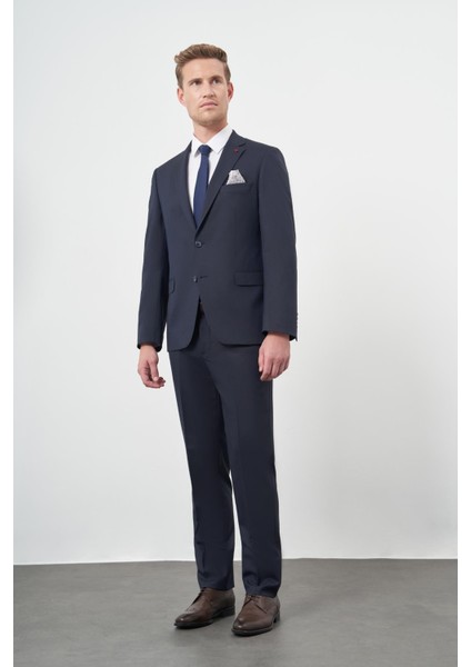 Koyu Lacivert Düz Mono Yaka 6 Drop Comfort Fit Classic Takım Elbise 1001245167 fiyatları