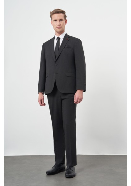 Siyah Mono Yaka 4 Drop Comfort Fit Classic Takım Elbise 1001245168