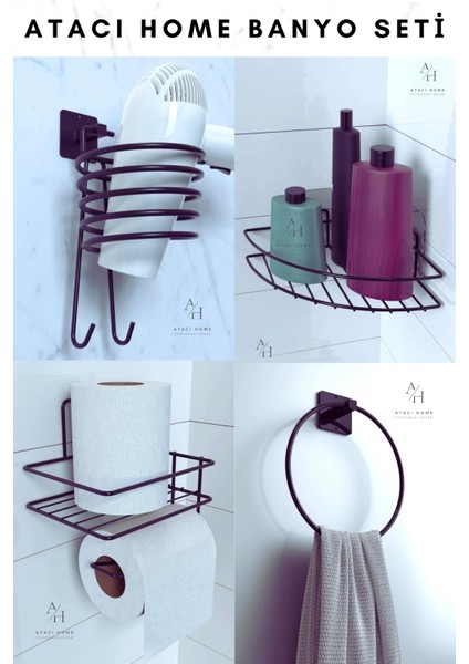 4.lü Paslanmaz Harika Banyo Set
