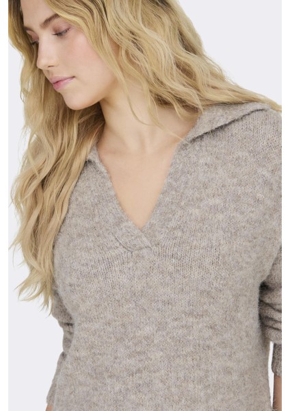 Onlmaggıe Lıfe Ls Splıt Neck cc Knt Koyu Bej 15324310 fırsatları