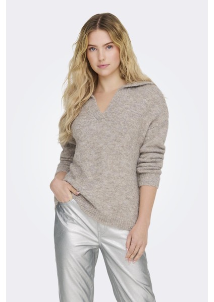 Onlmaggıe Lıfe Ls Splıt Neck cc Knt Koyu Bej 15324310 indirimleri