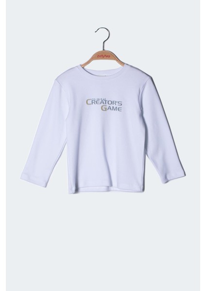 Erkek Çocuk Yazı Baskılı Uzun Kollu T-Shirt
