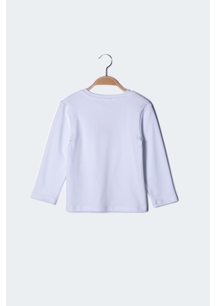 Erkek Çocuk Yazı Baskılı Uzun Kollu T-Shirt