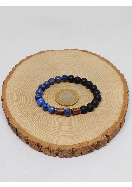 Lapis & Oniks Taşı 8mm Tasarım Bileklik Hawaii Model (9420) indirimleri