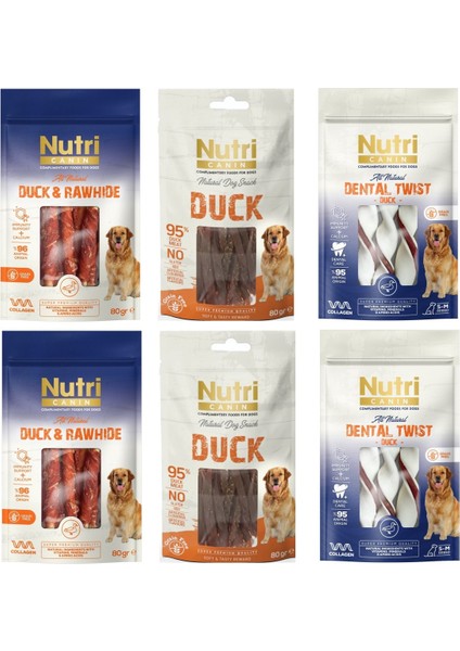 Fileto + Dental + Rawhide Karma Ördekli Köpek Ödülü 80 Gr. 6 Lı Paket