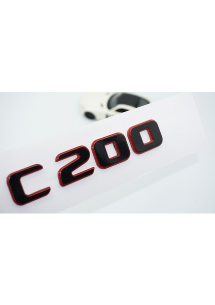C 200 Bagaj Kırmızı Siyah Abs Yazı Logo Benz Ile Uyumlu