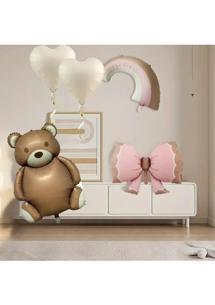 Pembe Renk Fiyonk Folyolu Balon Set