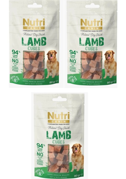 Kuzu Etli Küp Tahılsız Köpek Ödülü 80 Gr. x 3 Adet