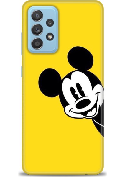 Samsung Galaxy A52S 5g Kılıf Hd Baskılı - Sarı Mickey Mouse + 9h Nano Ekran Koruyucu