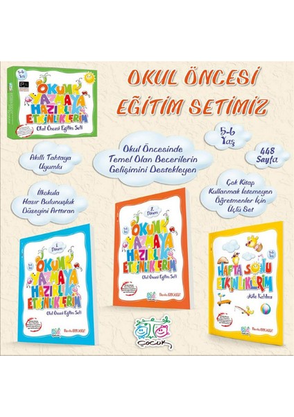 Okuma Yazmaya Hazırlık Etkinliklerim Eğitim Seti (3'lü Kitap)