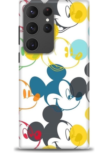 Samsung Galaxy S23 Ultra Kılıf Hd Baskılı - Renkli Mickey Mouse + 9h Nano Ekran Koruyucu