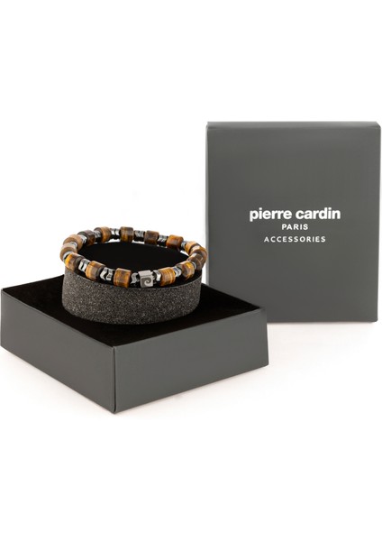 Pierre Cardin Erkek Kahverengi Taş Bileklik 50306534-400