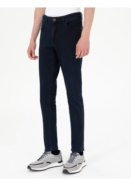 Erkek Lacivert Slim Fit Jean Pantolon 50294576-Vr033