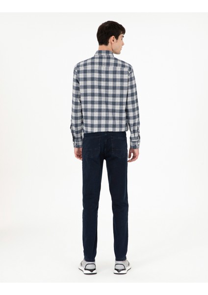 Erkek Lacivert Slim Fit Jean Pantolon 50294576-Vr033