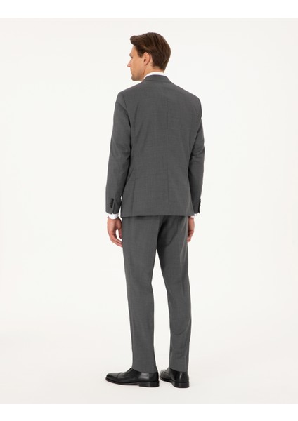 Erkek Füme Slim Fit %100 Yün Takım Elbise 50294275-VR058 indirimleri
