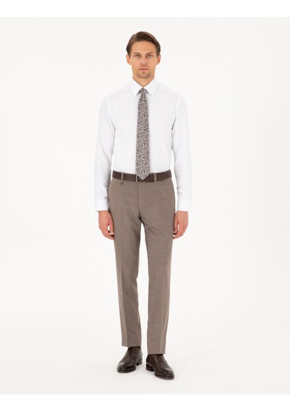 Erkek Açık Kahverengi Slim Fit Kumaş Pantolon 50293167-VR002