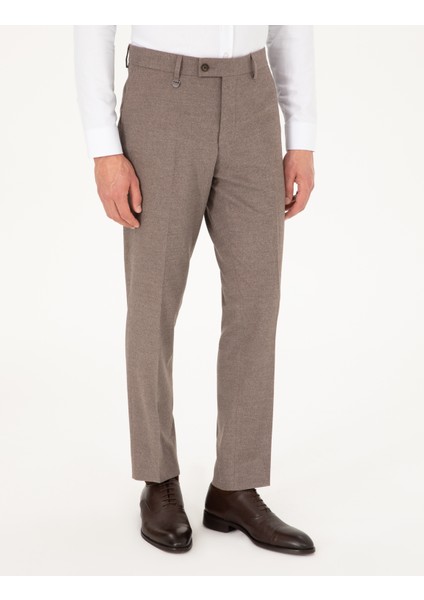 Erkek Açık Kahverengi Slim Fit Kumaş Pantolon 50293167-VR002