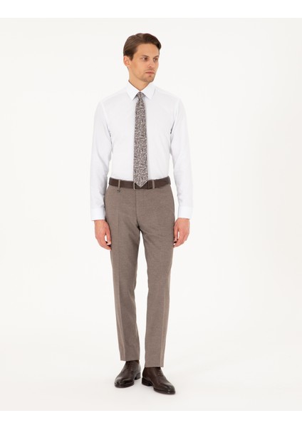 Erkek Açık Kahverengi Slim Fit Kumaş Pantolon 50293167-VR002