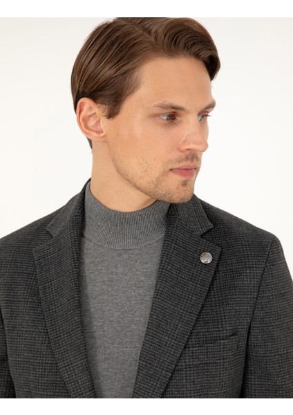 Erkek Antrasit Ex. Slim Fit Ceket 50296407-VR006