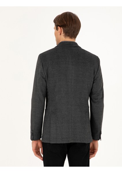 Erkek Antrasit Ex. Slim Fit Ceket 50296407-VR006