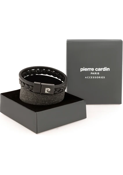 Pierre Cardin Erkek Siyah Deri Bileklik 50306619-001