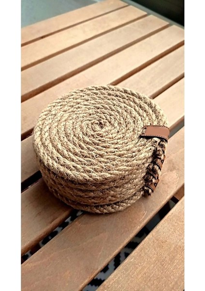 Hasır Bej Bardak Altlığı (6'li) ,12 Cm, Fincan,bardak,kupa,mum Altlığı
