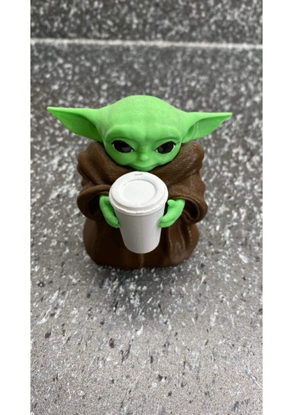 Baby Yoda Kahve Içiyor-Star Wars-All Tasarım