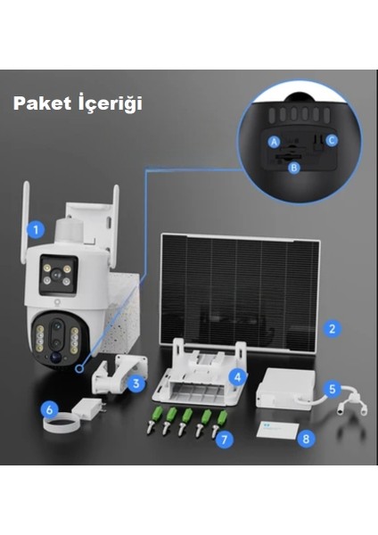 4G Çift Kameralı Geniş Açılı 10x Hibrit Zoom Solar Kamera