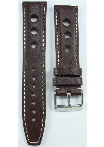Bizon Kahverengi Deri Saat Kordonu 22MM Beyaz Dikişli Delikli Saat Kayışı modelleri