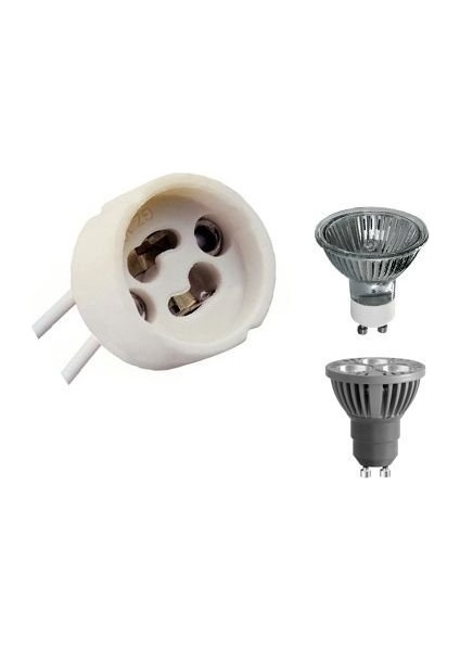 GU10 Duy 2A LED Halojen Lamba Duyu 0,75 Mm² Silikon Tel Seramik Duy Bağlantı Duyları 300 W Enerji Sınıfı A