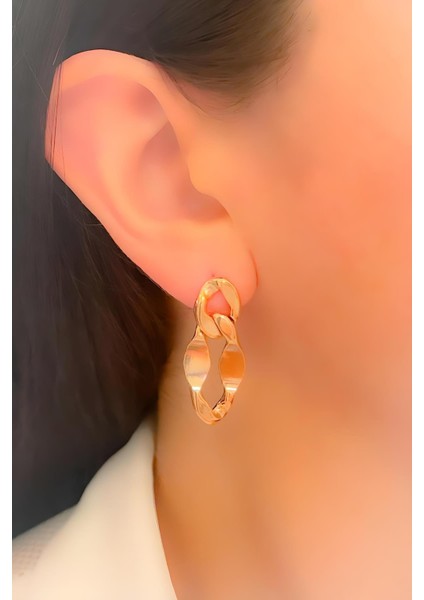 Çelik Küpe Tasarım Zincir Küpe