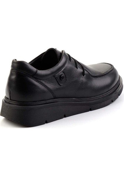 Siyah Deri Kadın Loafer Ayakkabı K01034000203