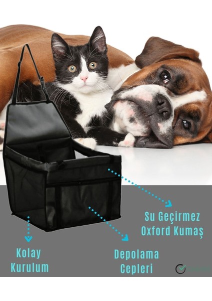 Fileli Kedi Köpek Taşıma Çantası Araba Otomobil Için Askılı